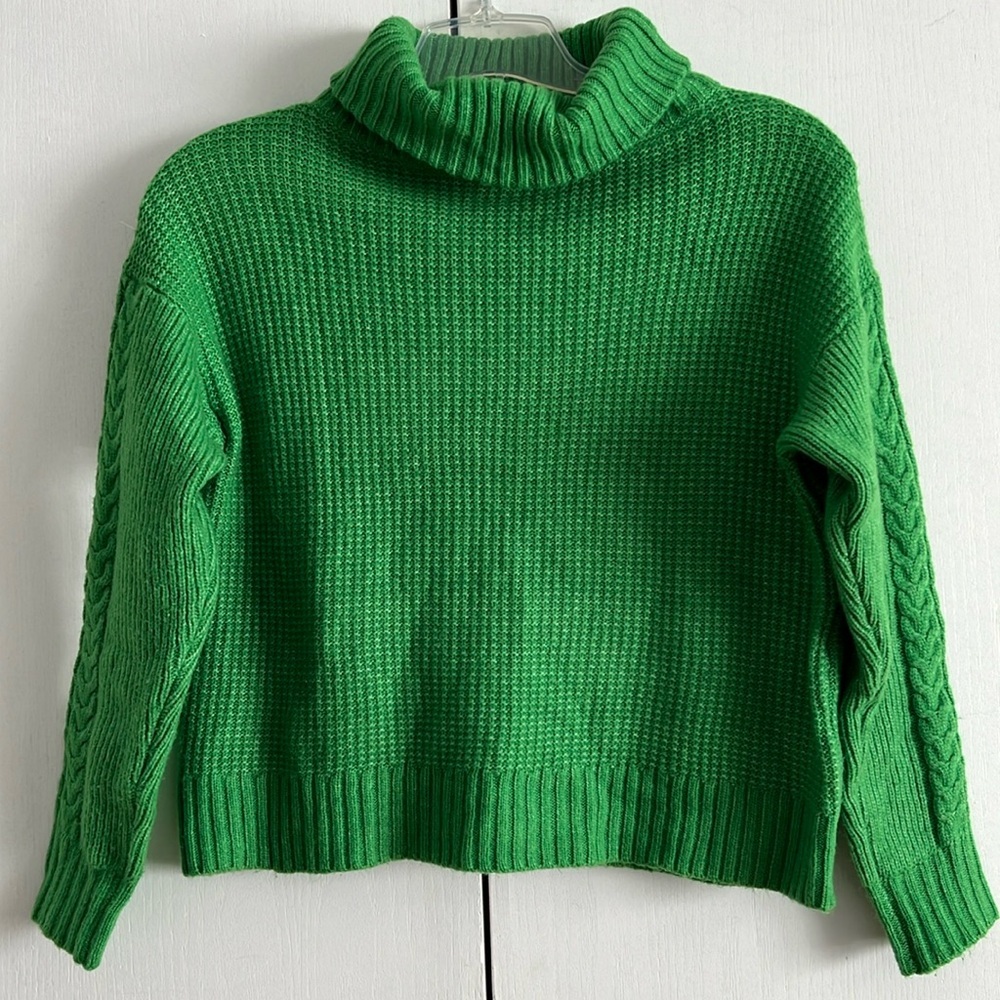 Something Navy Cable Knit Pullover Turtleneck Swe… - image 5